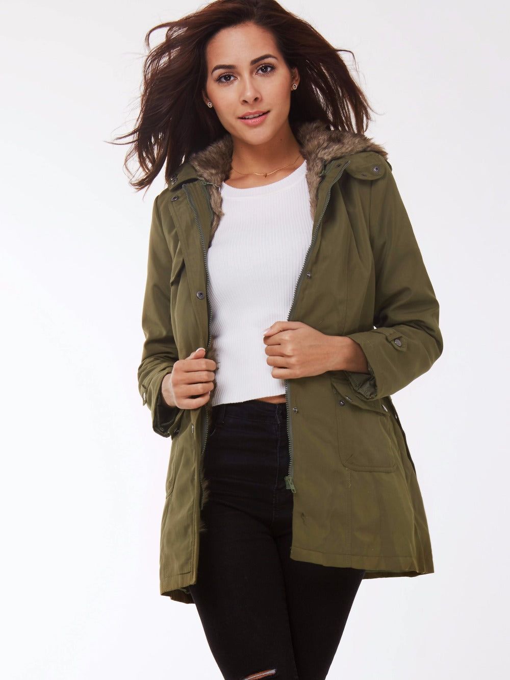 Casual Ladies Basic Coat jaqueta feminina jacket Warm Long Sleeve women parkas cotton Women Winter Jacket