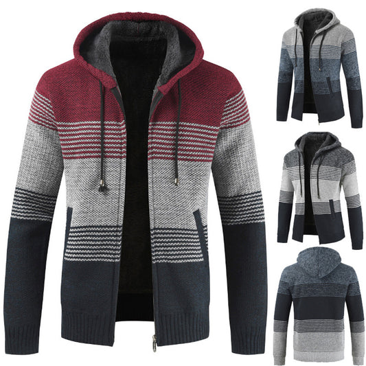 Men's Autumn Winter Hooded Sweater Cardigan