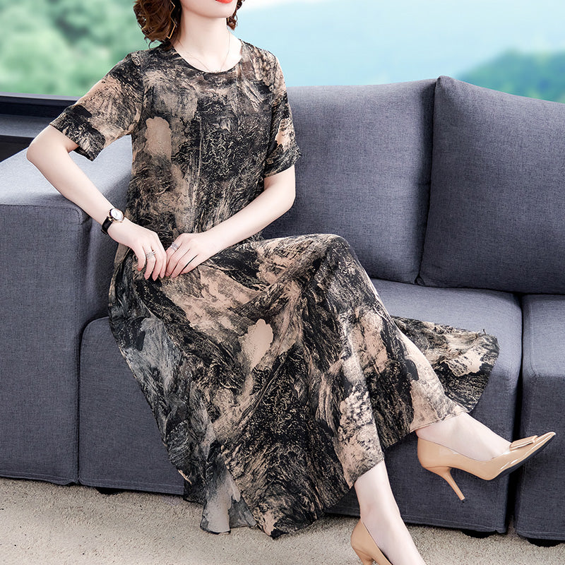 Silk Ink Painting Temperament Noble Lady Dress