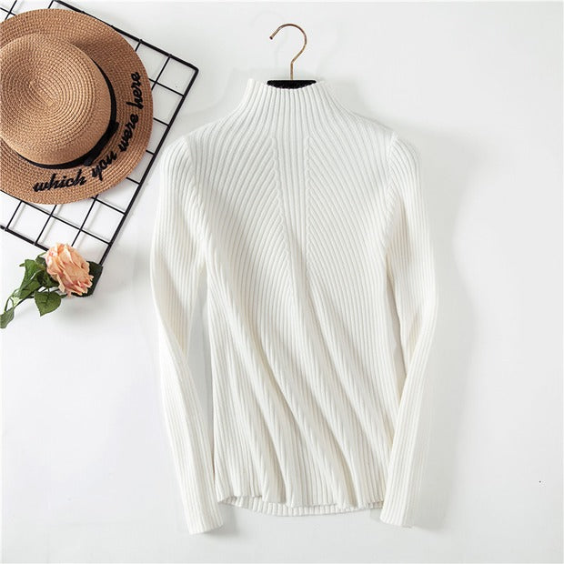 Threaded half-neck sweater sweater women