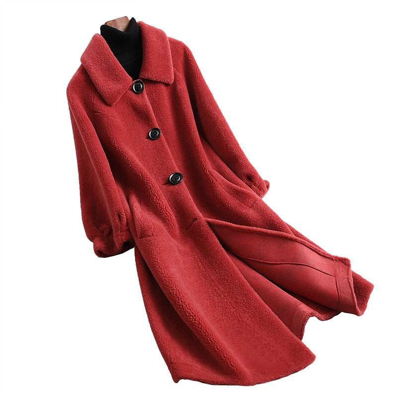 New style sheep shearing coat women loose fur coat