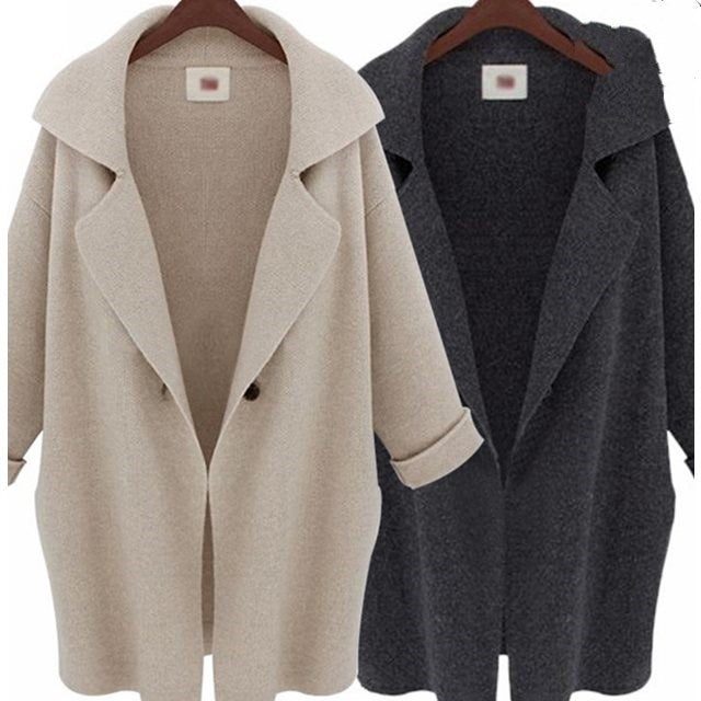 Women Autumn Loose Cardigan Sweater Coat Jacket