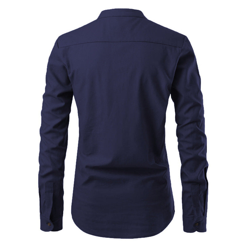 Men Shirts Korean Men Slim Long Sleeve Dress Shirt