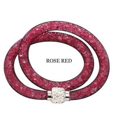Mesh crystal bracelet