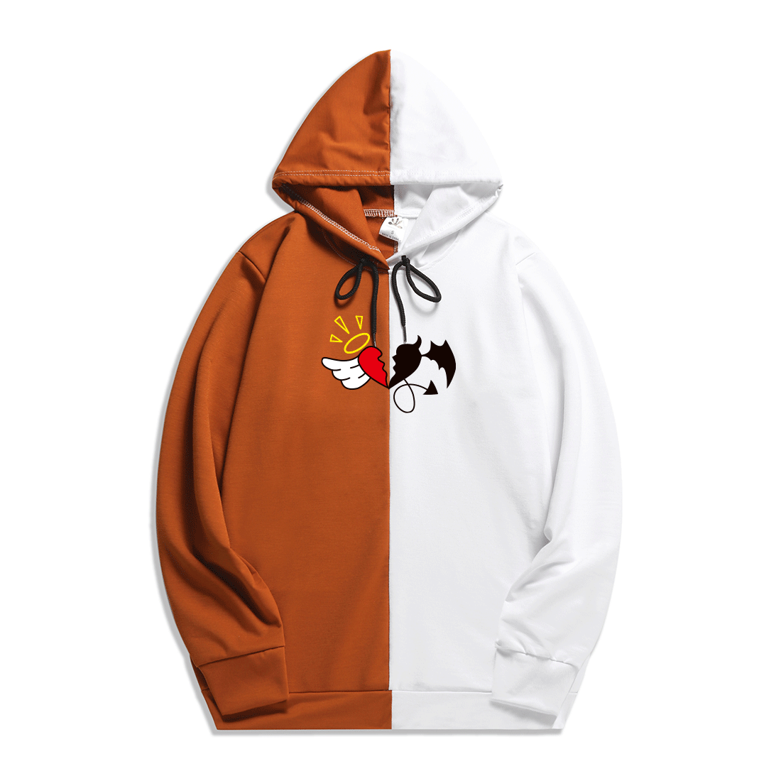 European And American New Stitching Two-color Hoodie Thin Men And Women Lazy Style Sweatshirt