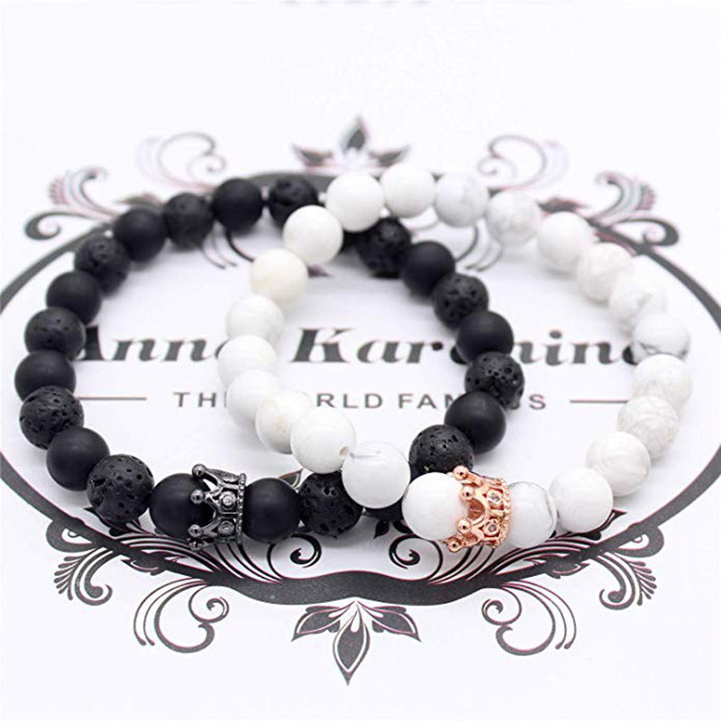 Agate Crown Energy Volcanic Stone Bracelet