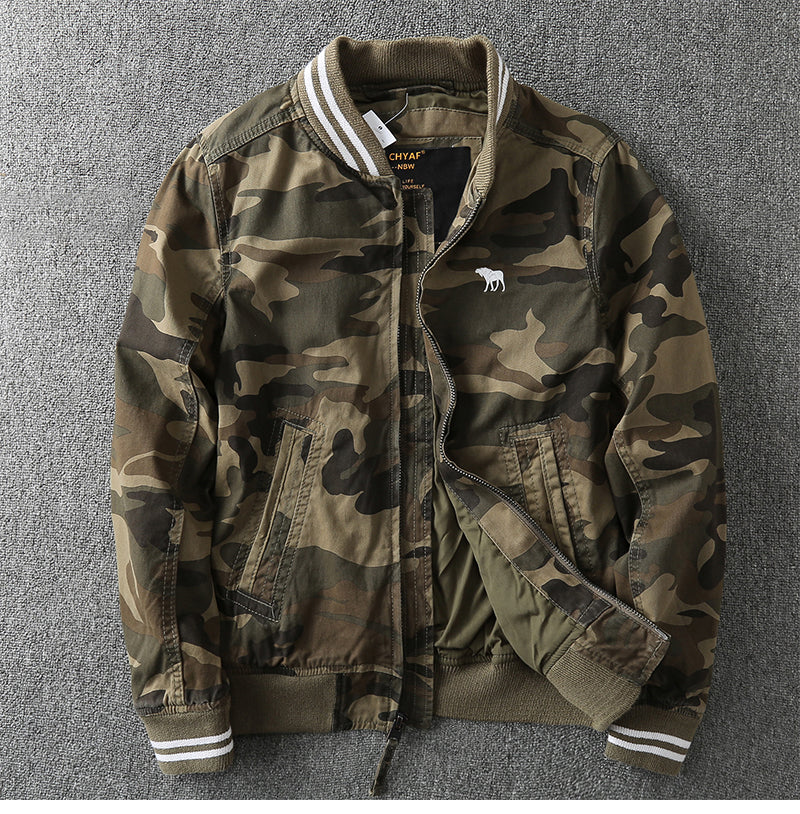 Spring And Autumn Thin Stand-up Collar Flight Jacket Men