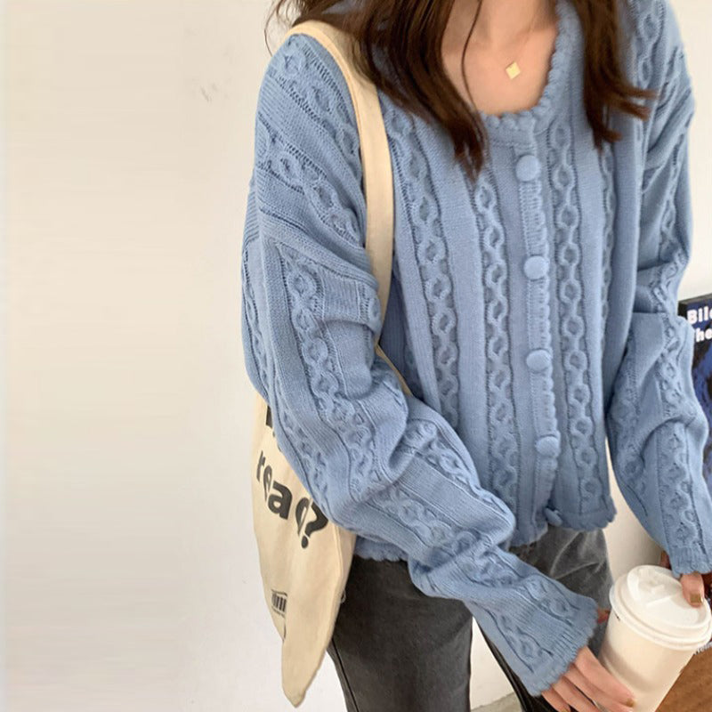 Milk Blue Sweater Women''s Lazy Cardigan Coat Gentle Wind