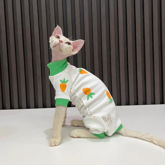 Spring And Autumn Hairless Cat All-inclusive Anti-lint Sleeved Cat Clothes