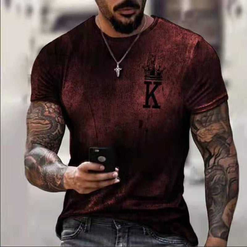 3D Printing Crown T-Shirt Fashion Street Men