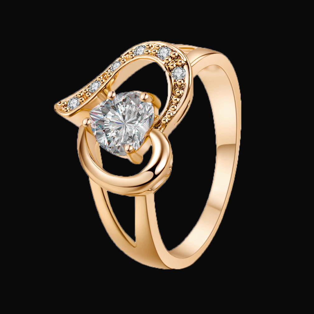 Micro Inlaid Zircon Proposal Wedding Ring