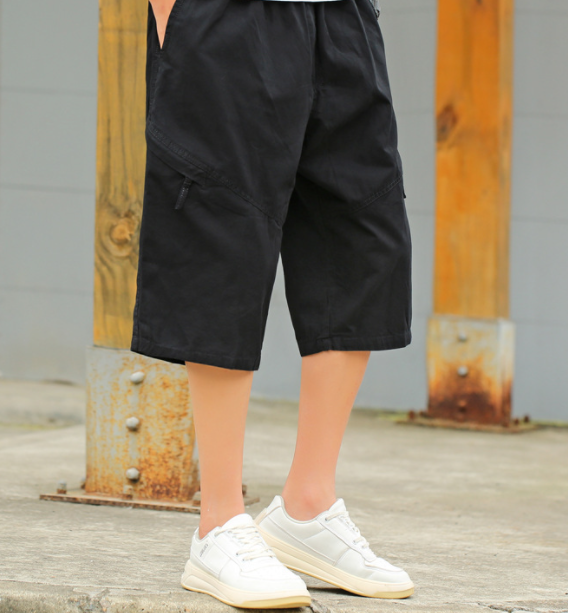 Sports Cropped Trousers Men's Loose Shorts Plus Fat Plus Size Fat Guy Casual Thin 7-point Overalls