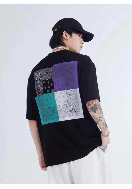 Printed Short Sleeve T-shirt Loose For Men