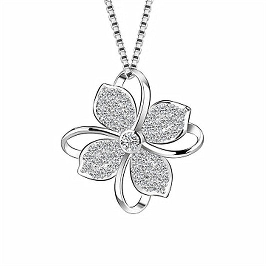 Ladies Lucky Four Leaf Clover Necklace