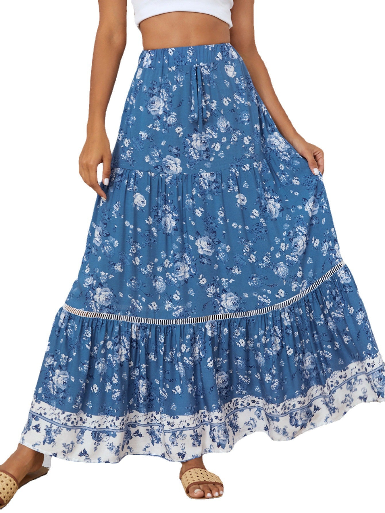 Bohemian Vacation Skirt Ruffled Big Hem Skirt