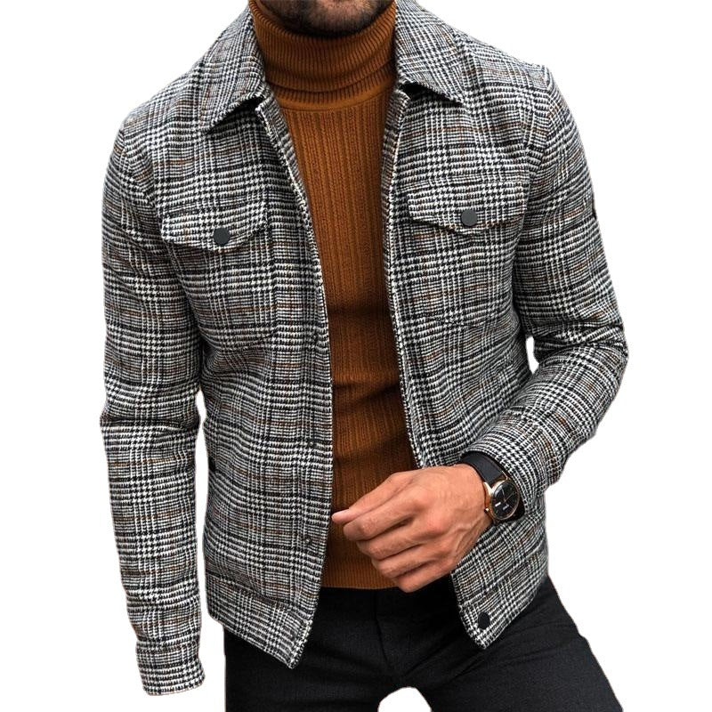 Explosive Slim Casual Fashion Autumn Plaid Men's Jacket Jacket