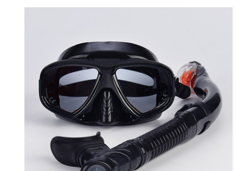 Snorkeling Sambo Set Full Dry Snorkel Large Frame Anti-fog Myopia Goggles Swimming Equipment Mask