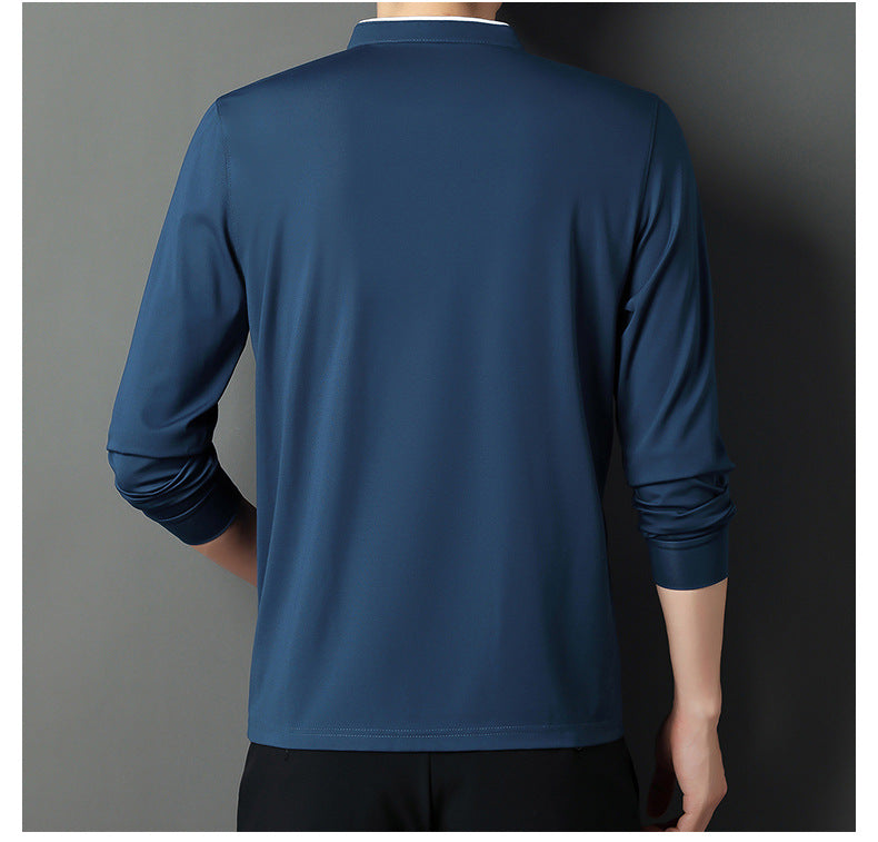 Long Sleeve T - Shirt Men Leisure Young Men Stand Collar Pull