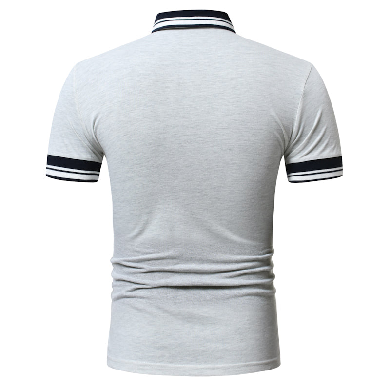 Men's Short Sleeved Polo Shirt Fashion Printed Bottom Shirt