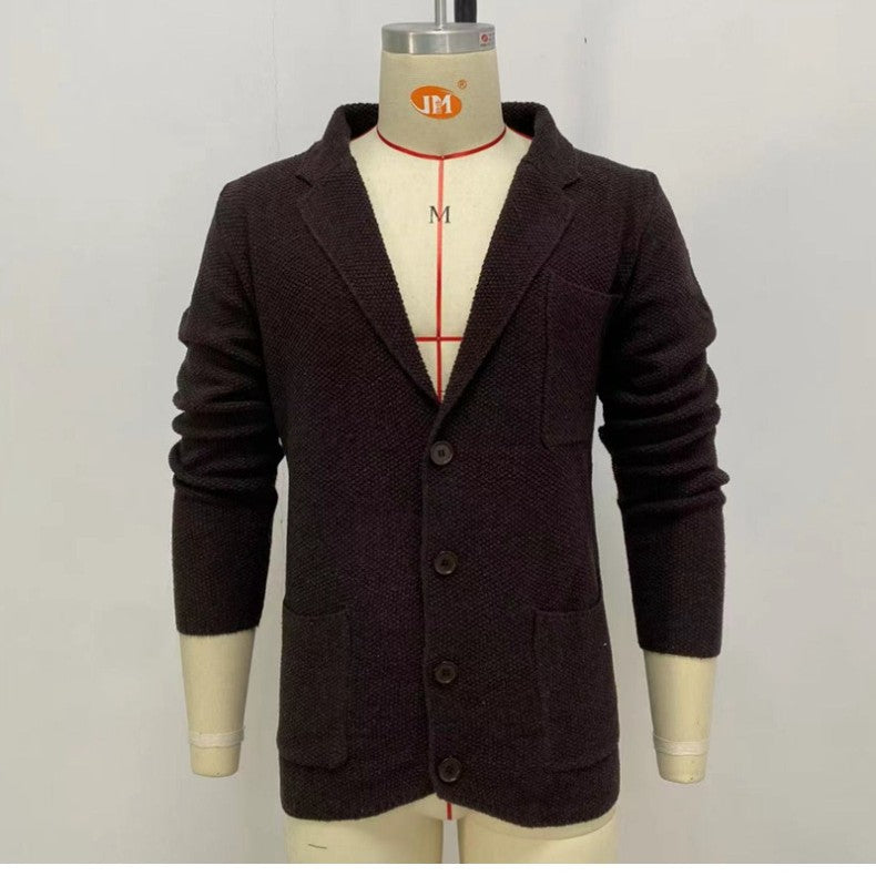 Long Sleeve Woolen Blazer Collar Coat