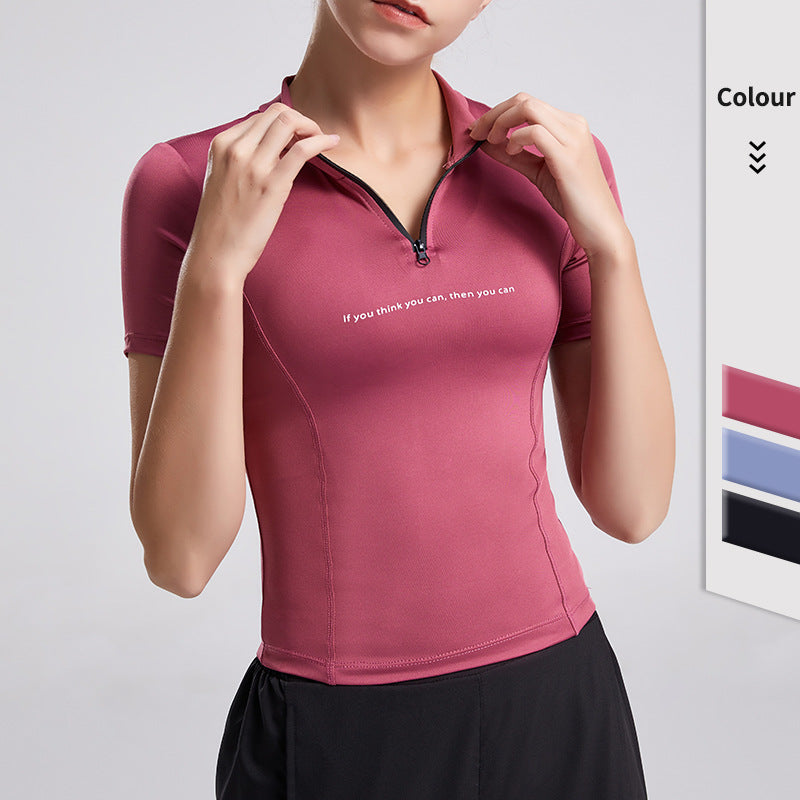 Letter sexy sports top women short sleeves