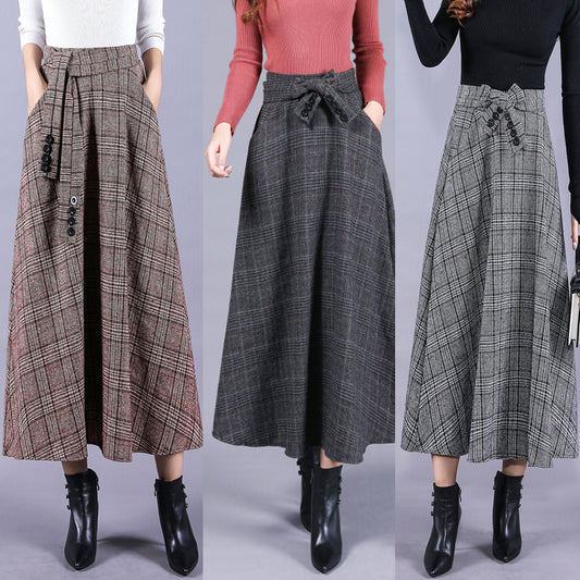 British style skirt high waist long skirt