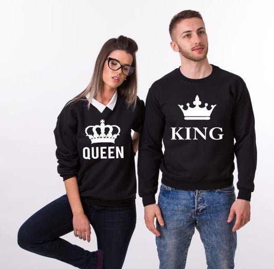 Crown New Men And Women Couples Wear Plus Velvet Thick Sweater Europe And America