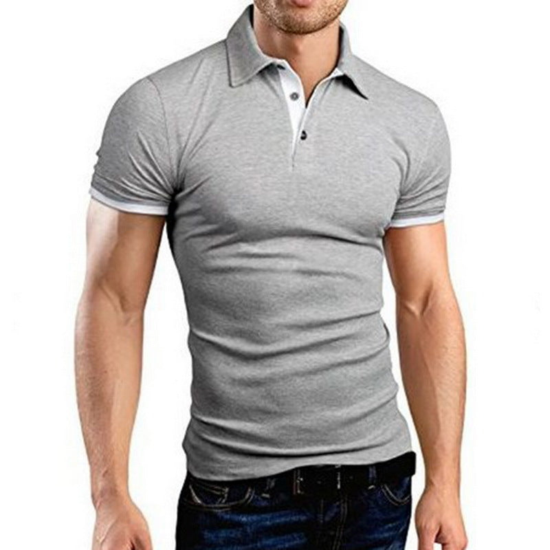 Men's stand-up cotton polo shirt