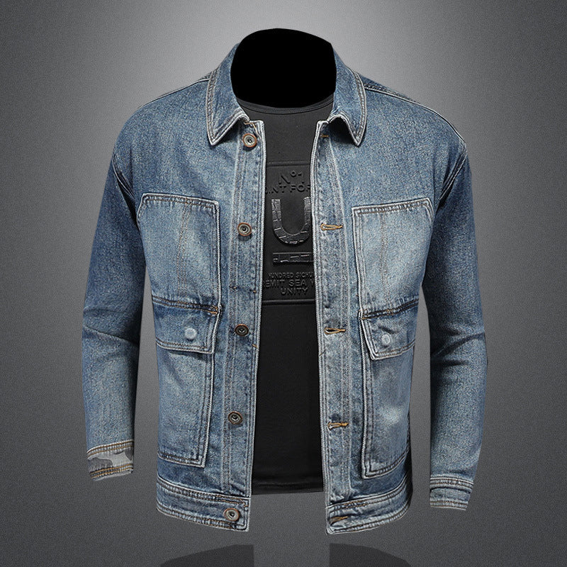 Spring European Style Fashion Elastic Denim Coat