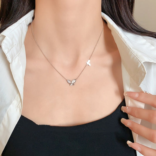 Titanium Steel Irregular Butterfly Necklace Korean Ins Sweet Elegance