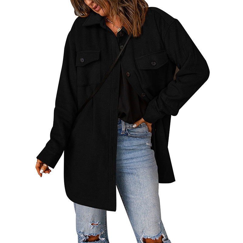 Fashion Casual Woolen Coat Women