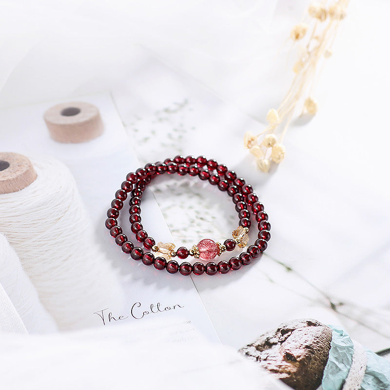 Natural Crystal Garnet Bracelet
