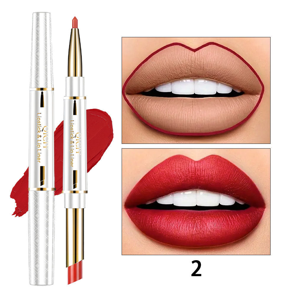 Makeup QICIY Double-headed Lipstick Lip Liner Easy To Color
