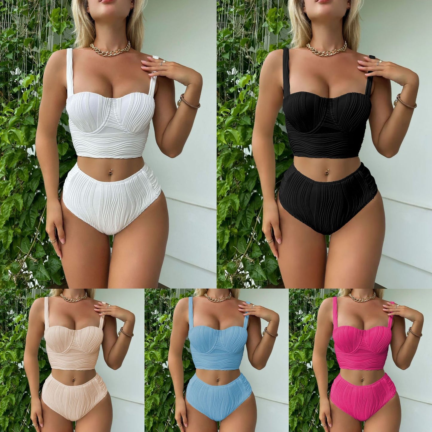 Women's Split High Waist Swimwear Swimsuit