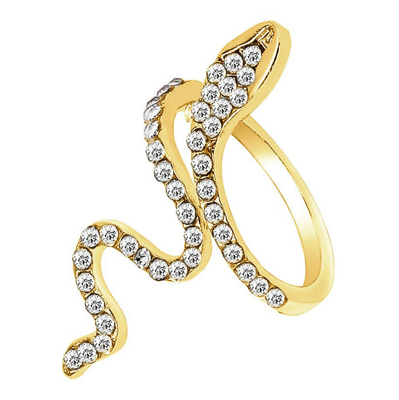 Rhinestone Snake Ring For Women Special-interest Design