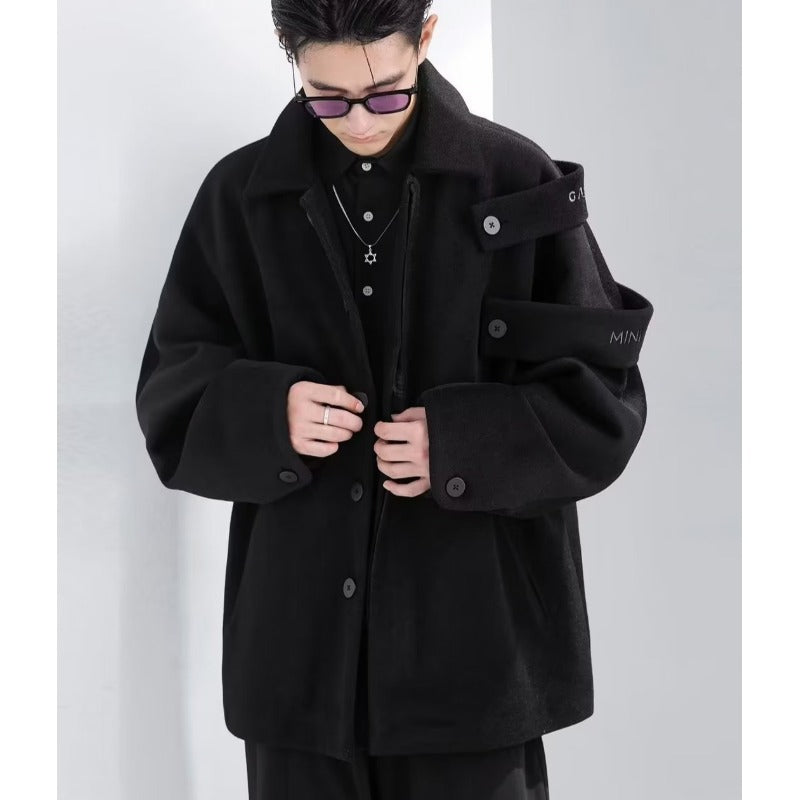 Autumn And Winter Woolen Coat Design Sense Niche Strap Trench Coat