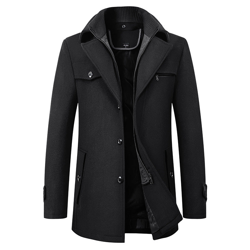 Men's Business Casual Fashion Warm Woolen Coat