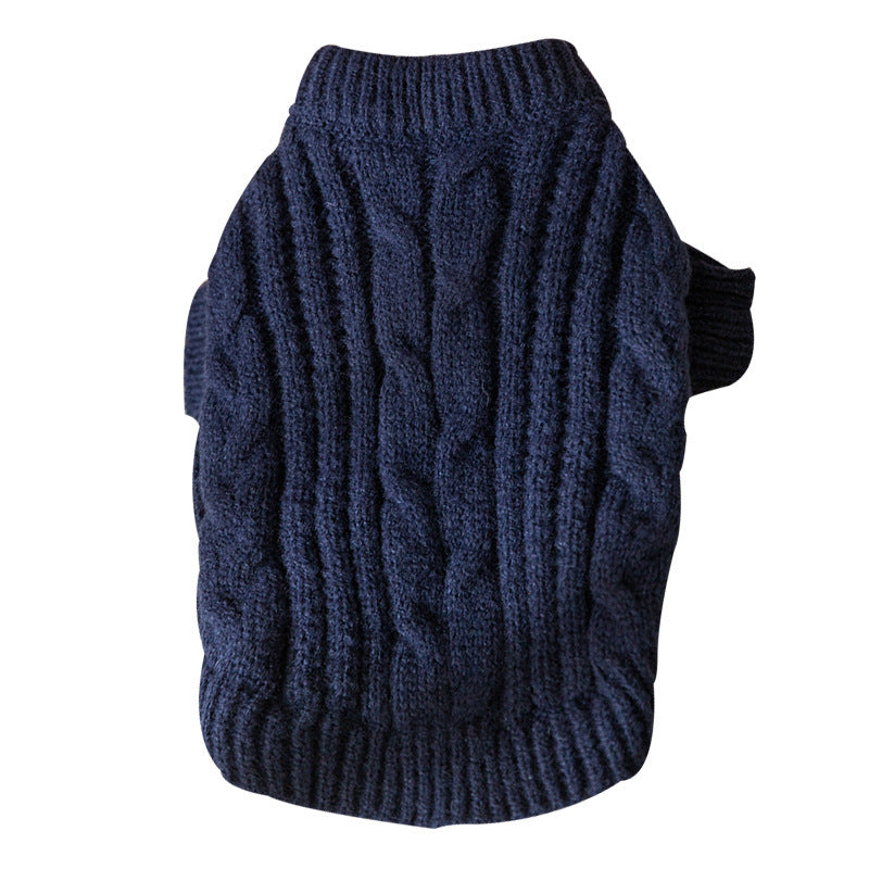 Casual Simple Solid Color Pet Sweater Warm Cat Anti-lint Clothes