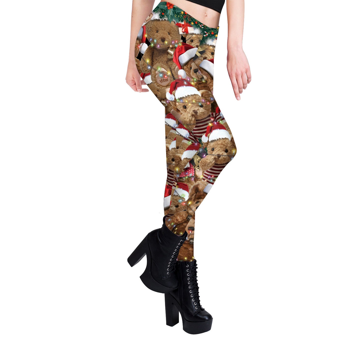 Digital Printing Pants Christmas New Style Elastic Women