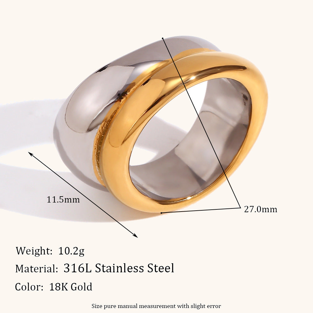 Cast Double Irregular Ring Stainless Steel Women