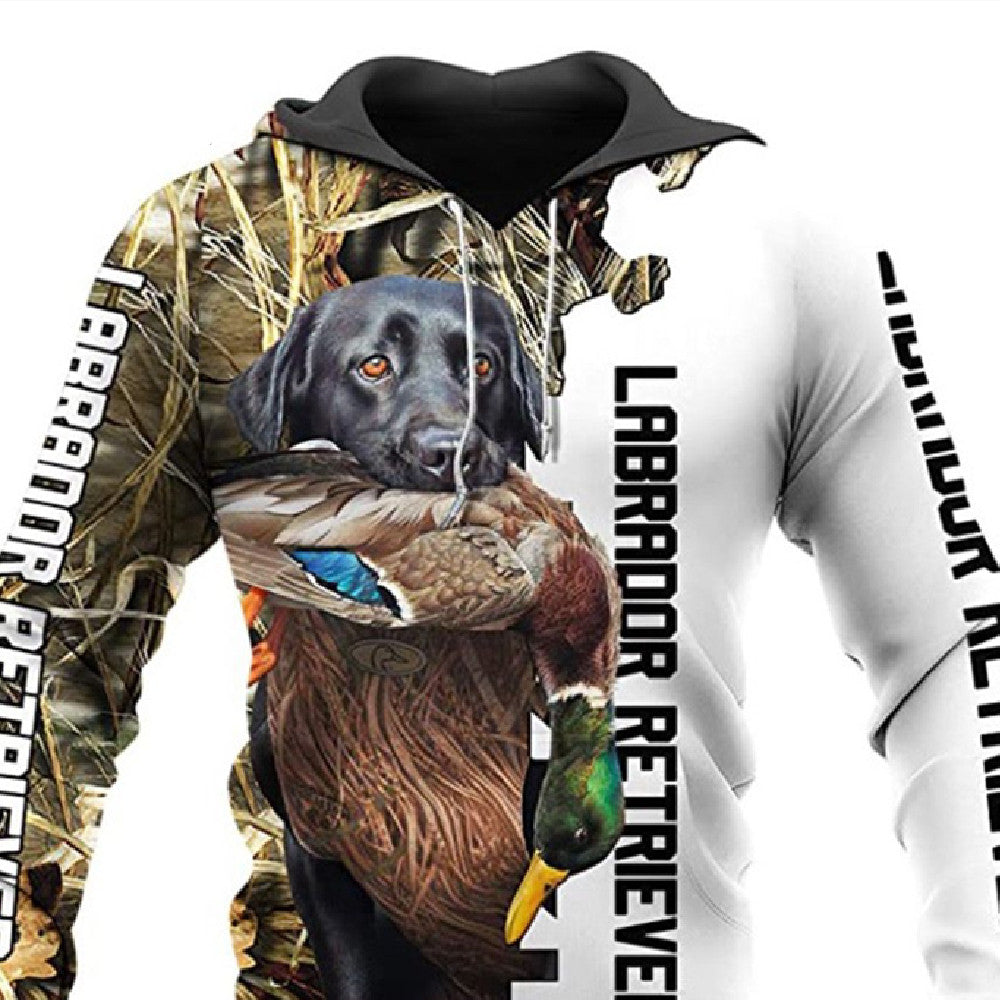 3D Digital Printing Autumn And Winter Animal Pattern Men's Outdoor Sports Pullover Hoodies