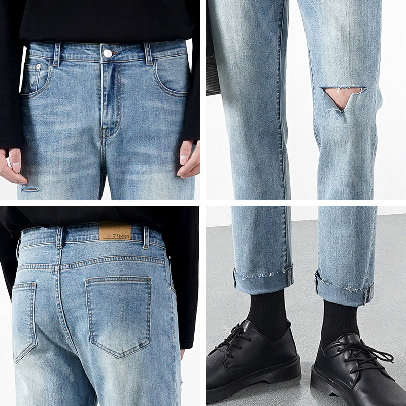 Ripped Jeans For Men Light Summer Thin