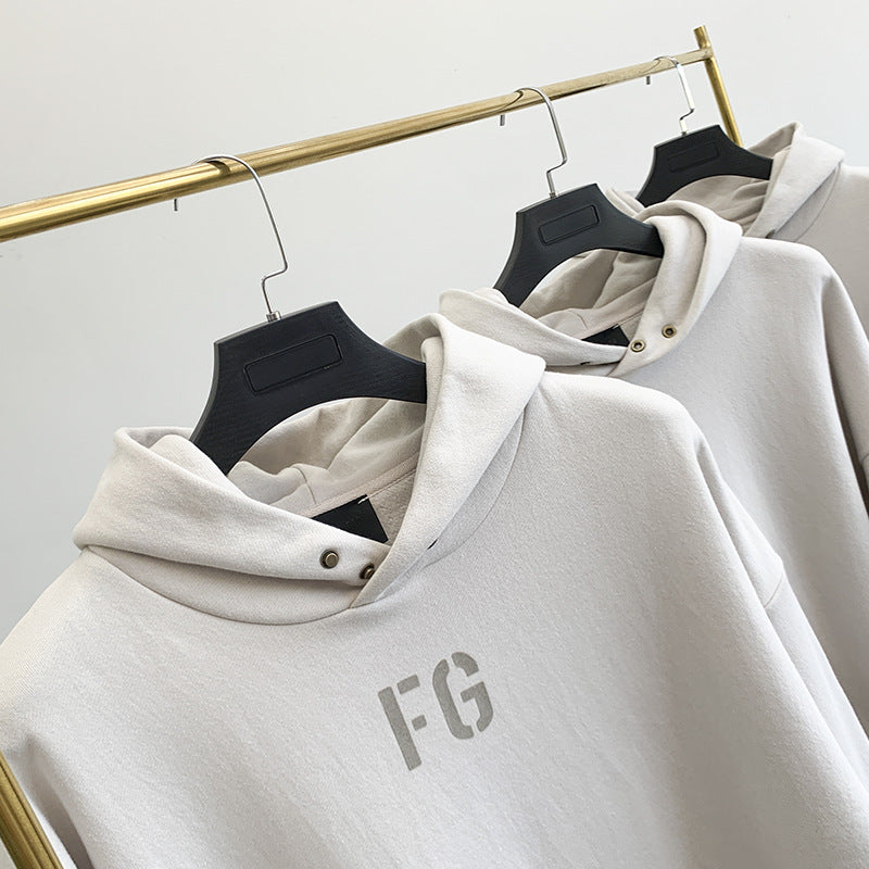 FOG Season 7 Main Line Flocking Fugui FG High Street Fleece-lined Hoodie Sweater Men And Women