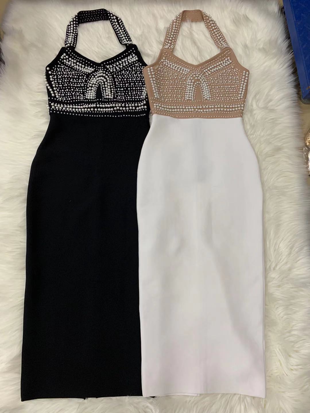 Fashion Sleeveless Tight Beaded Diamond Dress