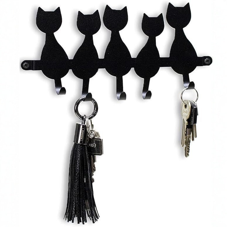Iron Art Hang Clothes Cute Cat Key Holder