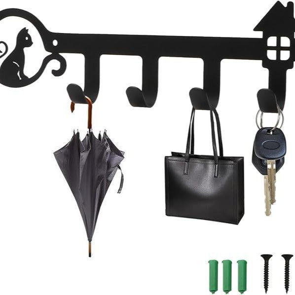 Iron Art Hang Clothes Cute Cat Key Holder