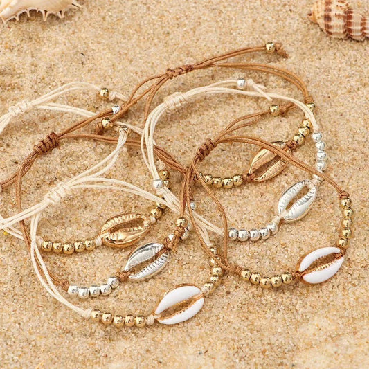 Personalized Creative Alloy Shell Hawaiian Style Casual Bracelet Shell Woven Bracelet