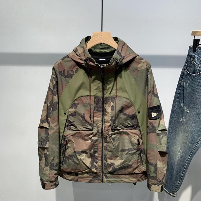 Men's Hooded Camouflage Coat Youth All-matching Workwear Jacket