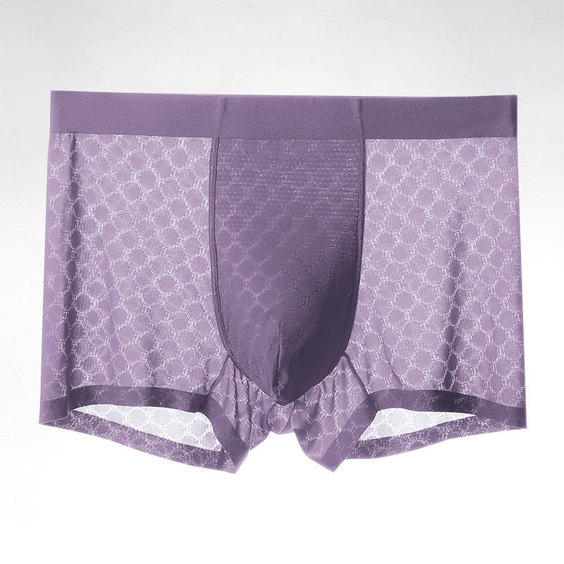 Fashion Personality Ice Silk Underwear Men's Boxers