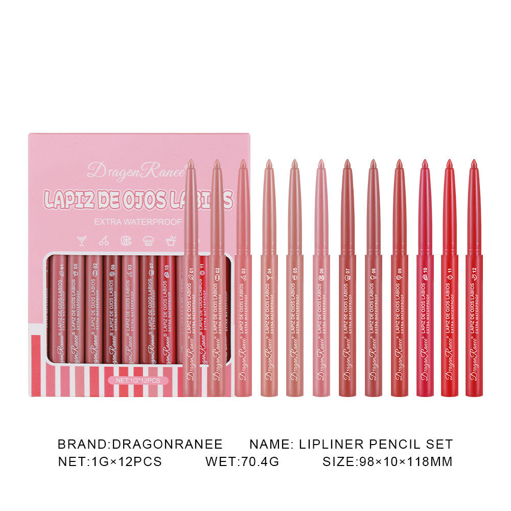 Lipstick Lip Liner Women's Box 12 Colors Suit